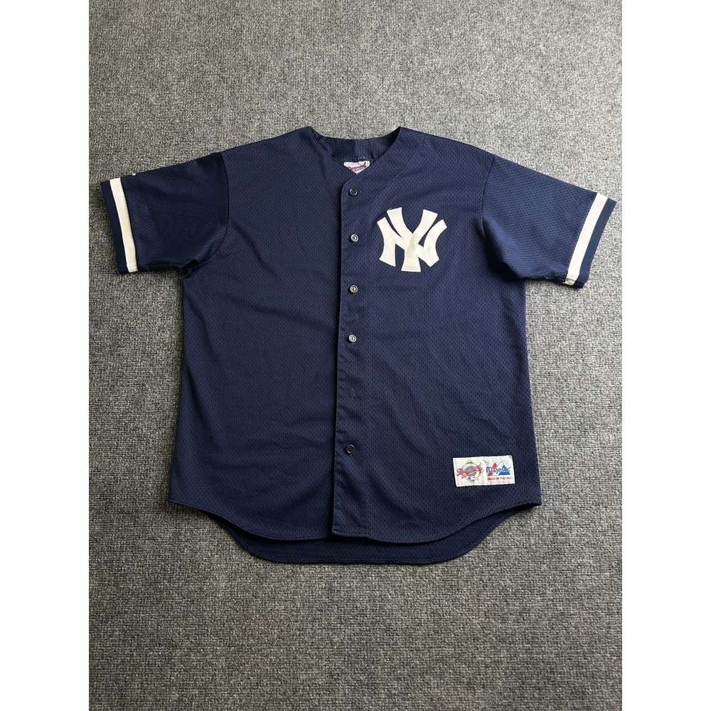 90s Mens NY Yankees Majestic Authentic Diamond Collection Jersey, Size L